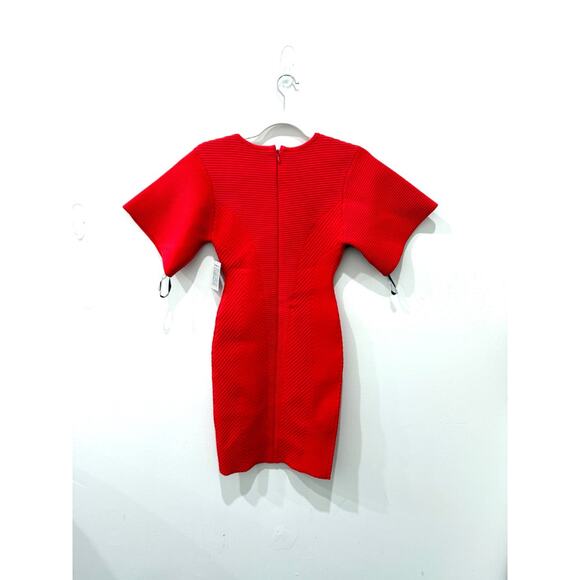 NWT Herve Leger Contour Corset Ribbed Knit T-Shirt Banded Dress Rouge Size XXS - Picture 3 of 6